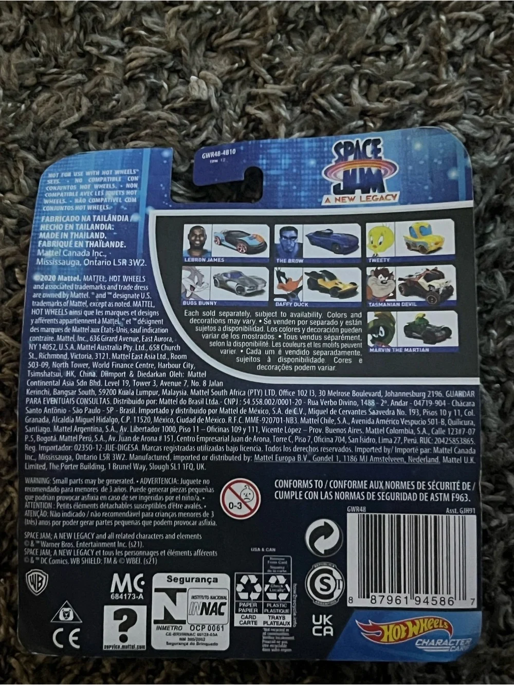 Mattel Hot Wheels Space Jam Teal & Black Character Car